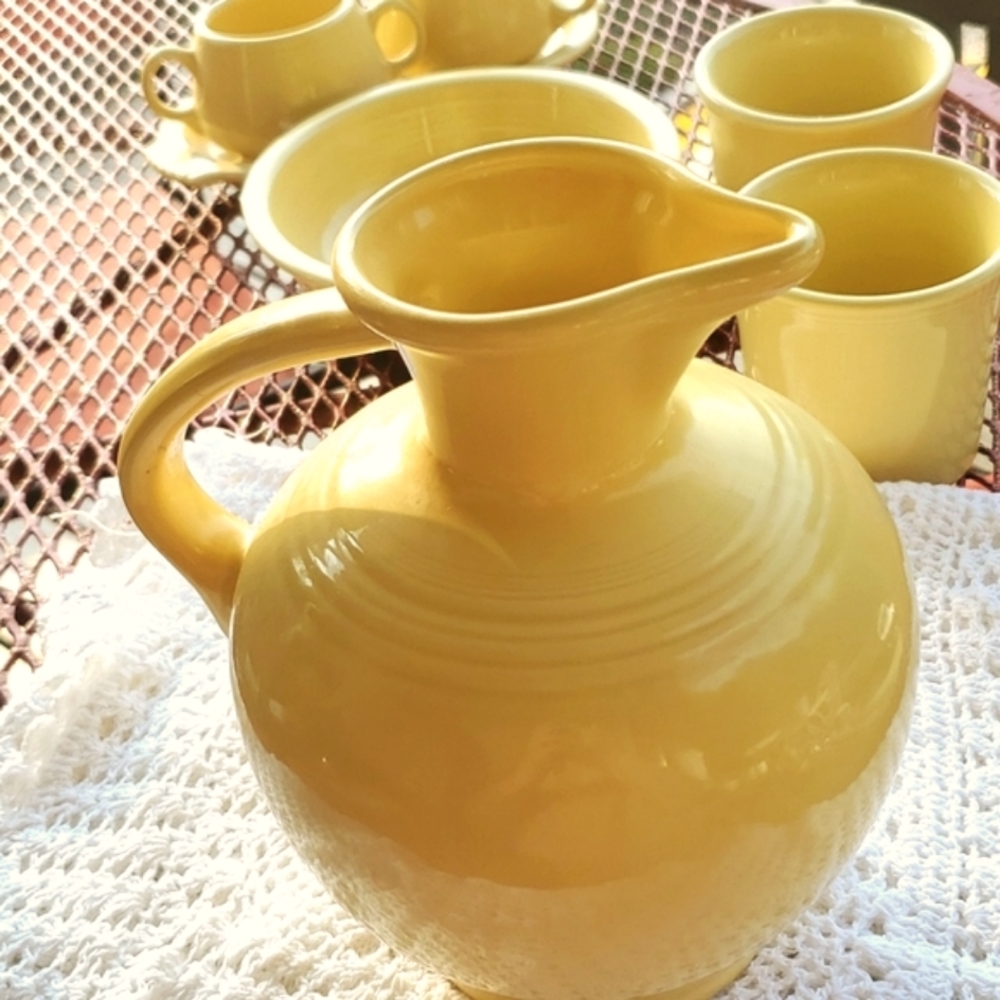 Fiestaware Pale Yellow Water Pitcher - Picture 2 of 12